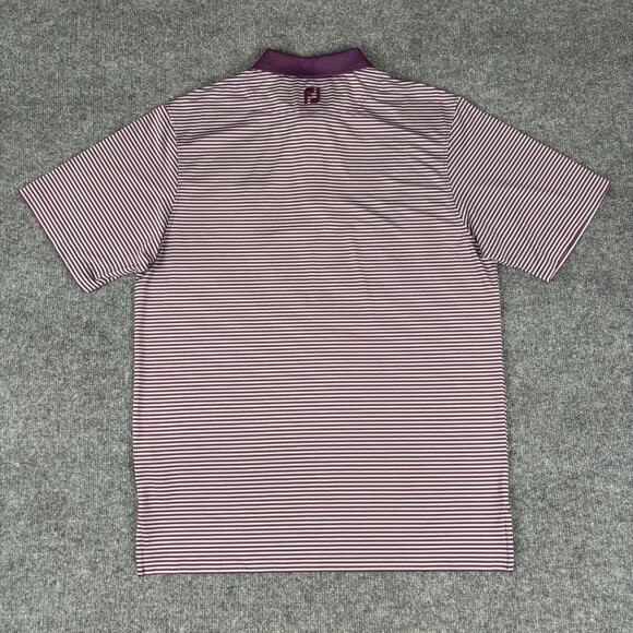 Footjoy West Chester Country Club Polo Golf Shirt Men's Medium Striped Purple - Picture 4 of 9